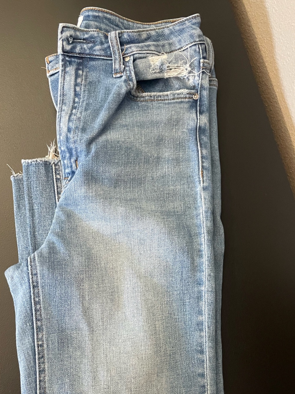 Mica Light Wash Distressed Straight Leg Jeans